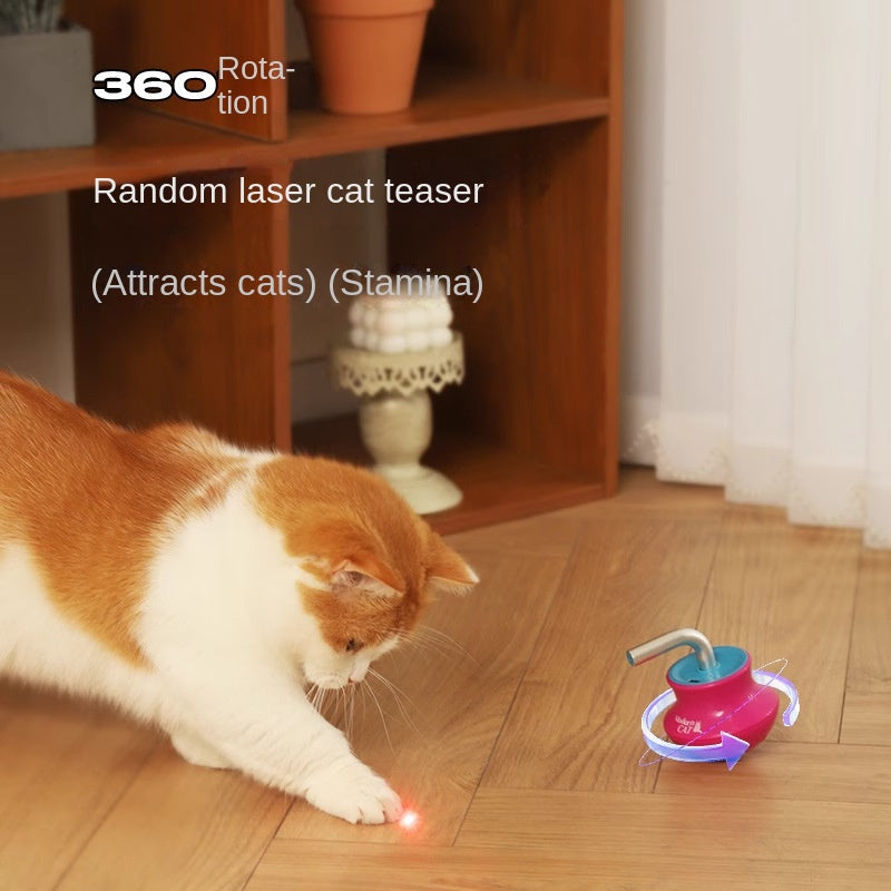 Electric Cat Teasing Tumbler – Auto-Rocking Gyroscope Wand Toy for Cats