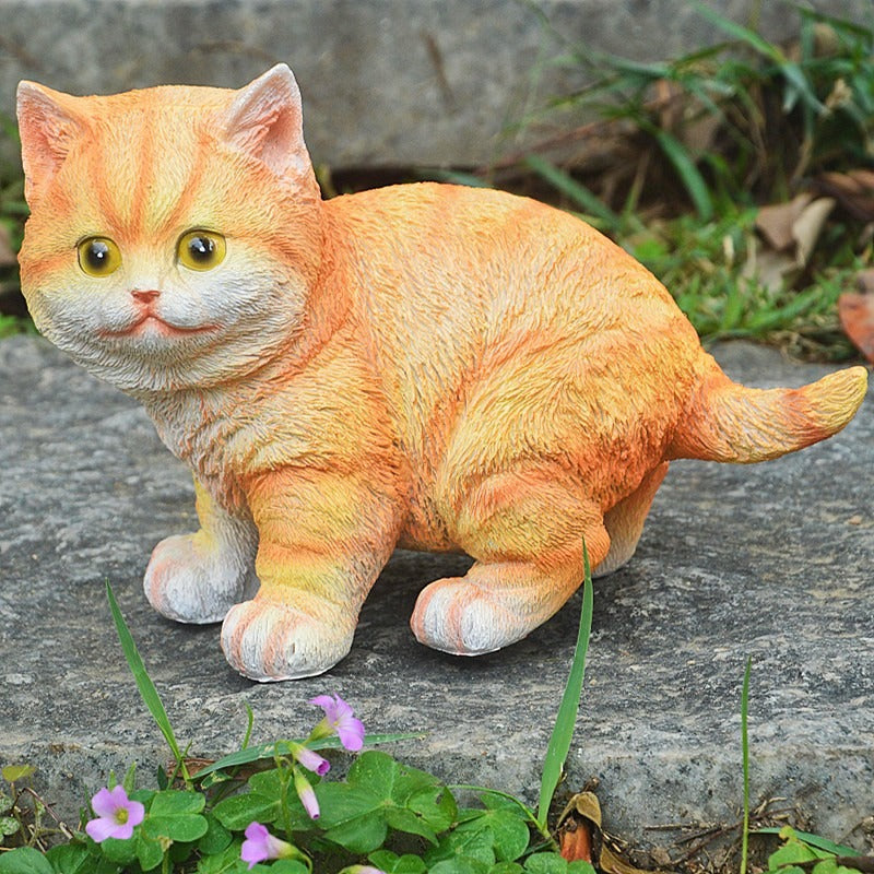 Outdoor Resin Cat Ornament – Decorative Garden Cat Statue for Home & Yard