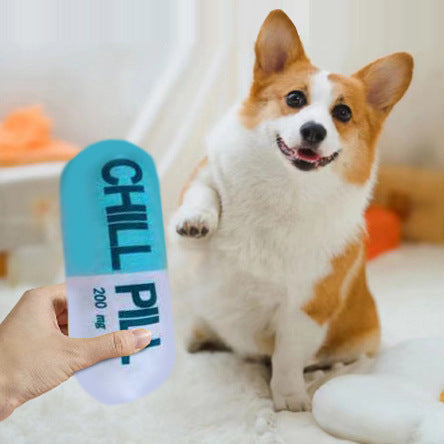 Plush Sound Capsule Pet Toy – Soft Squeaky Toy for Cats & Dogs | 4 Colors