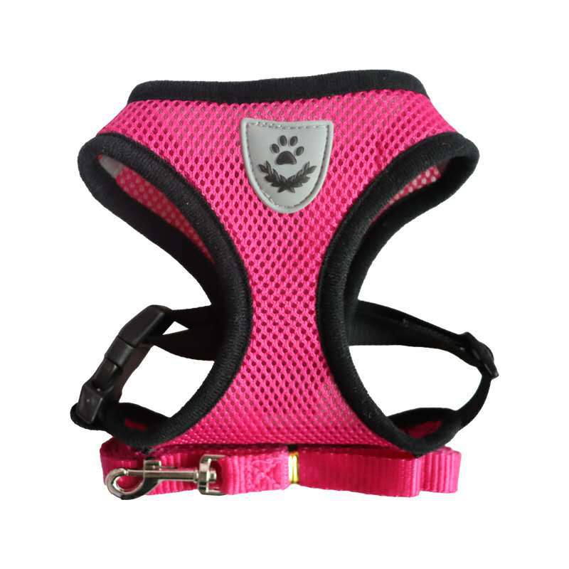 Vest-Style Dog Chest Harness & Leash Set – Soft Polyester Dog Walker | S–XL, 7 Colors