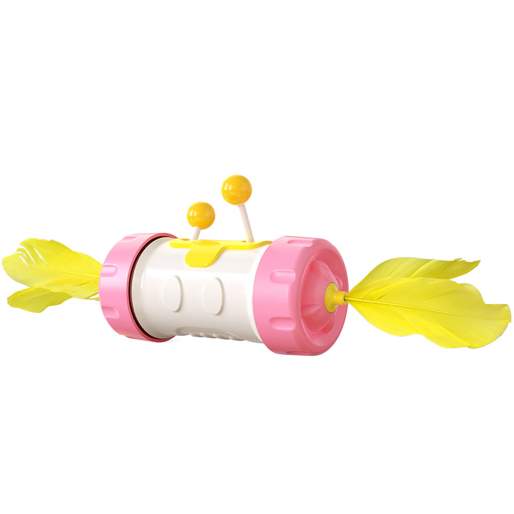 Cat Feather Tumbler Stick Toy – Interactive Wand & Ball Toy for Cats