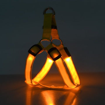 LED Luminous Dog Chest Harness – 7-Color Flashing Safety Strap for Dogs & Cats