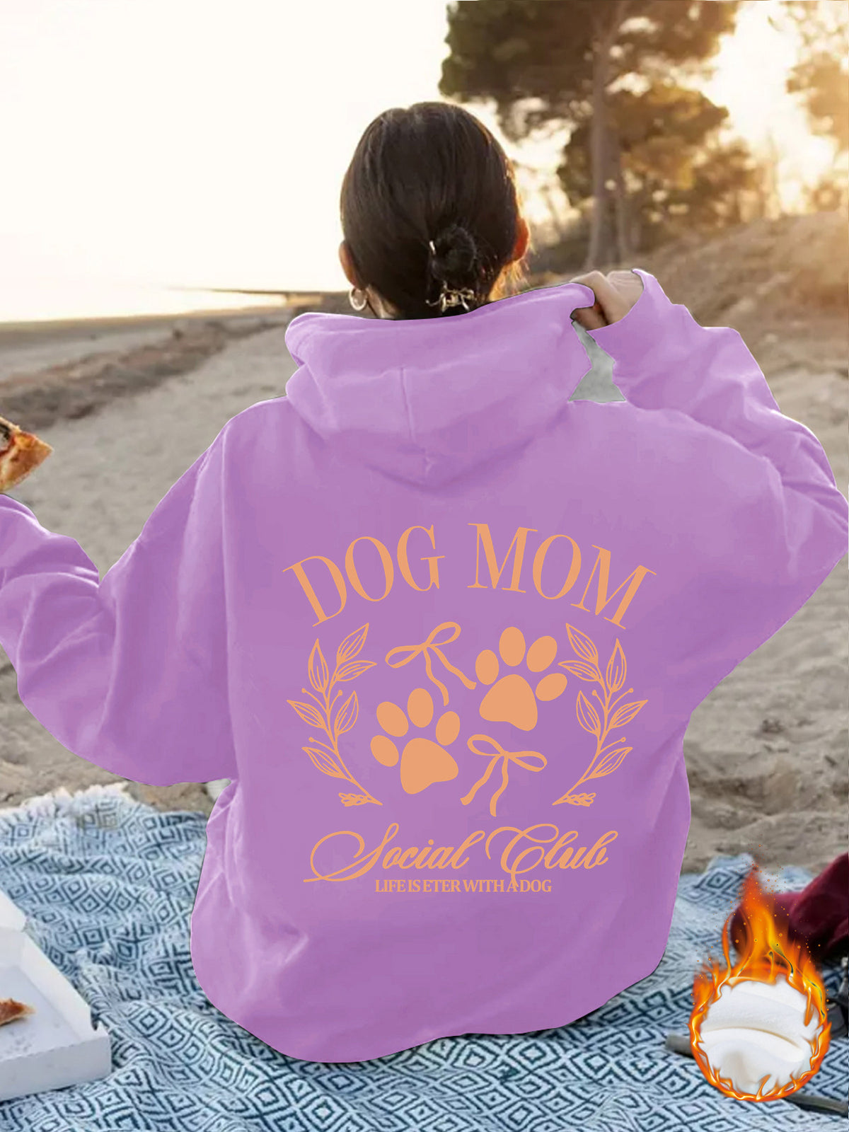 Dog Mom Printed Hoodie – Loose Fit Women's Pullover | 8 Colors, S–2XL