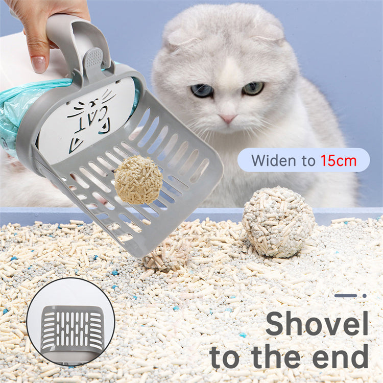 Integrated Cat Litter Shovel with Stand – Self-Standing PP Scoop for Easy Litter Box Cleaning