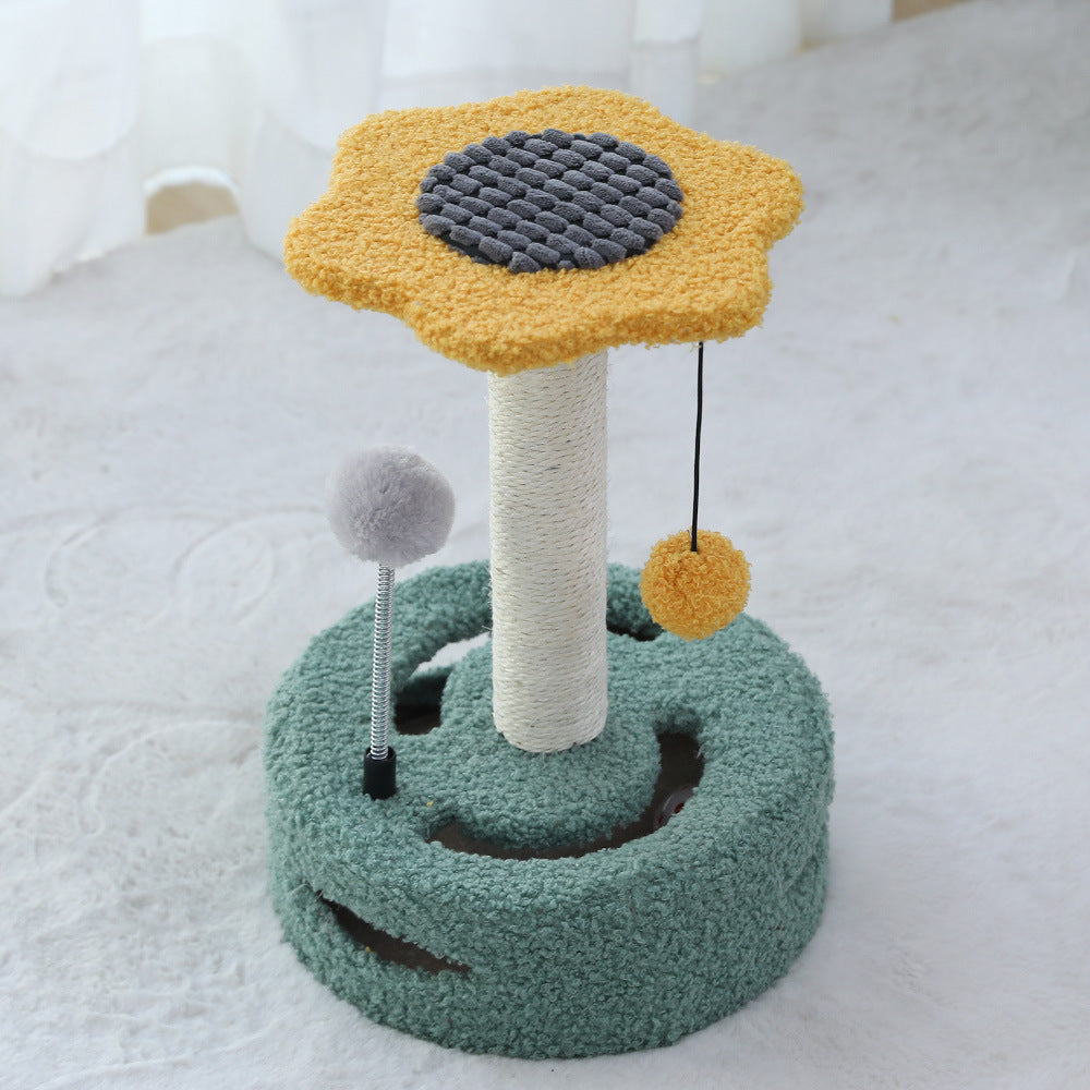 Multifunctional Cat Scratching Column – Cat Tree, Scratcher & Kitten Toy in One