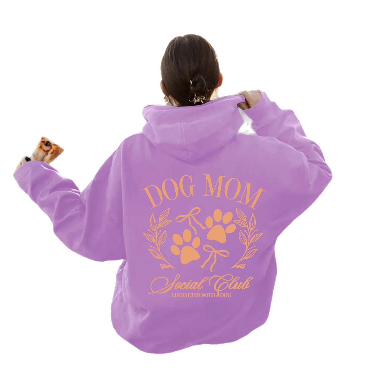 Dog Mom Printed Hoodie – Loose Fit Women's Pullover | 8 Colors, S–2XL