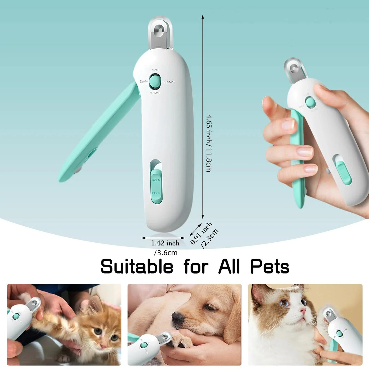 Adjustable Cat Nail Clipper – Anti-Splash Professional Grooming Tool with Nail File