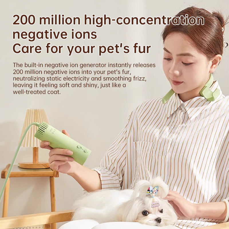 High-Speed Quiet Pet Hair Dryer – 1400W Fast Drying Dog Grooming Dryer with Neck Stand | 220V