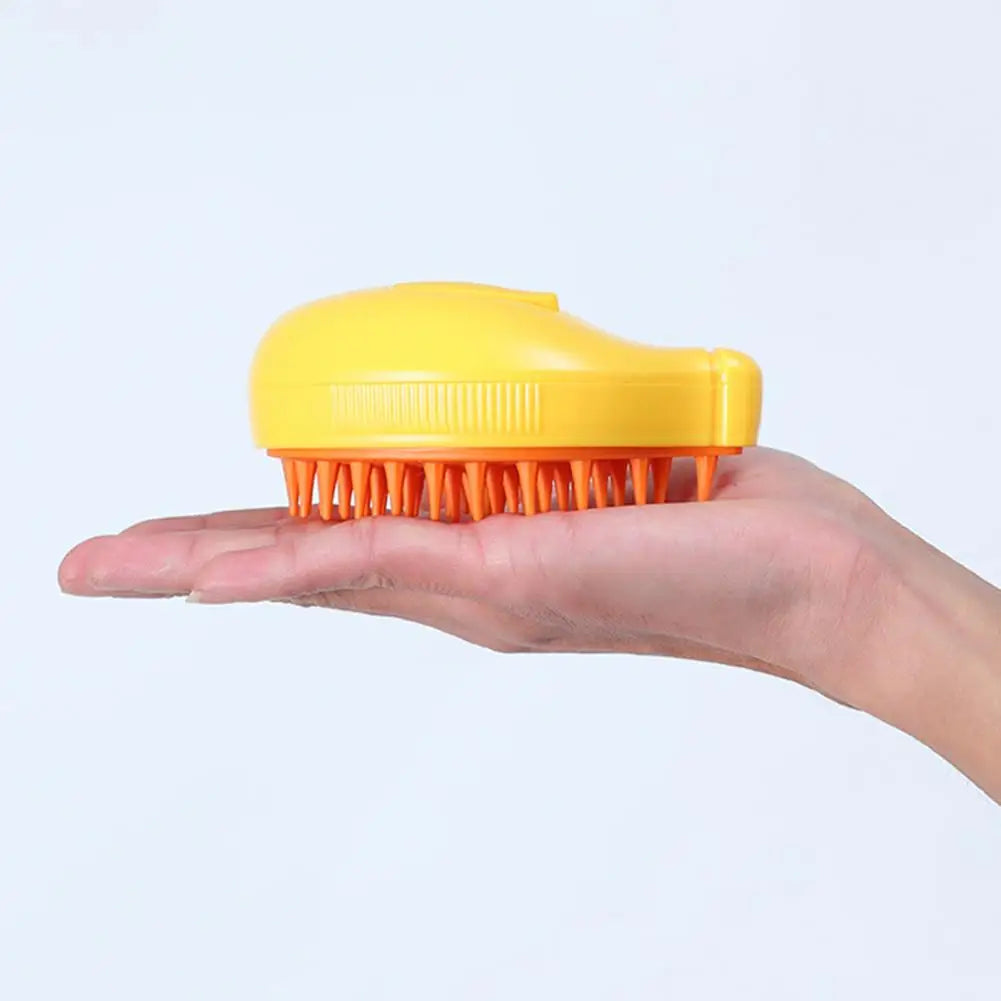 Banana-Shaped Steamy Pet Grooming Brush – Steam Hair Removal & Massage Brush for Cats & Dogs