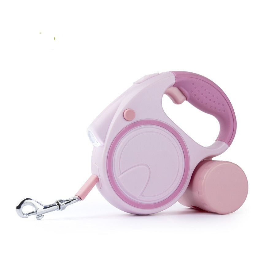 Retractable Dog Walking Leash with Flashlight – Auto-Lock Leash for Small & Medium Dogs