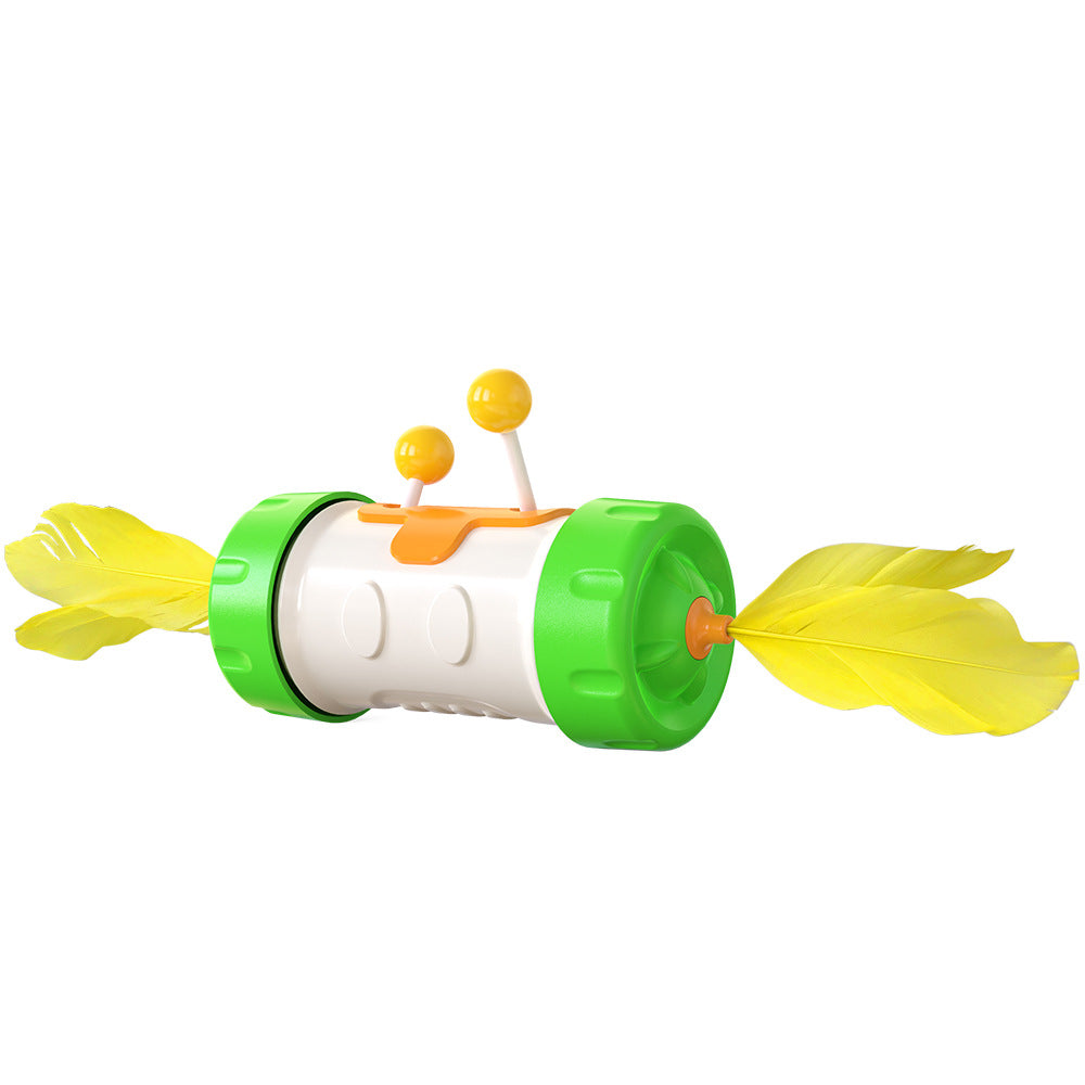 Cat Feather Tumbler Stick Toy – Interactive Wand & Ball Toy for Cats