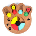 Wooden Dog Puzzle Feeder Toy – Bone & Paw Print Slow Feed Enrichment Toy