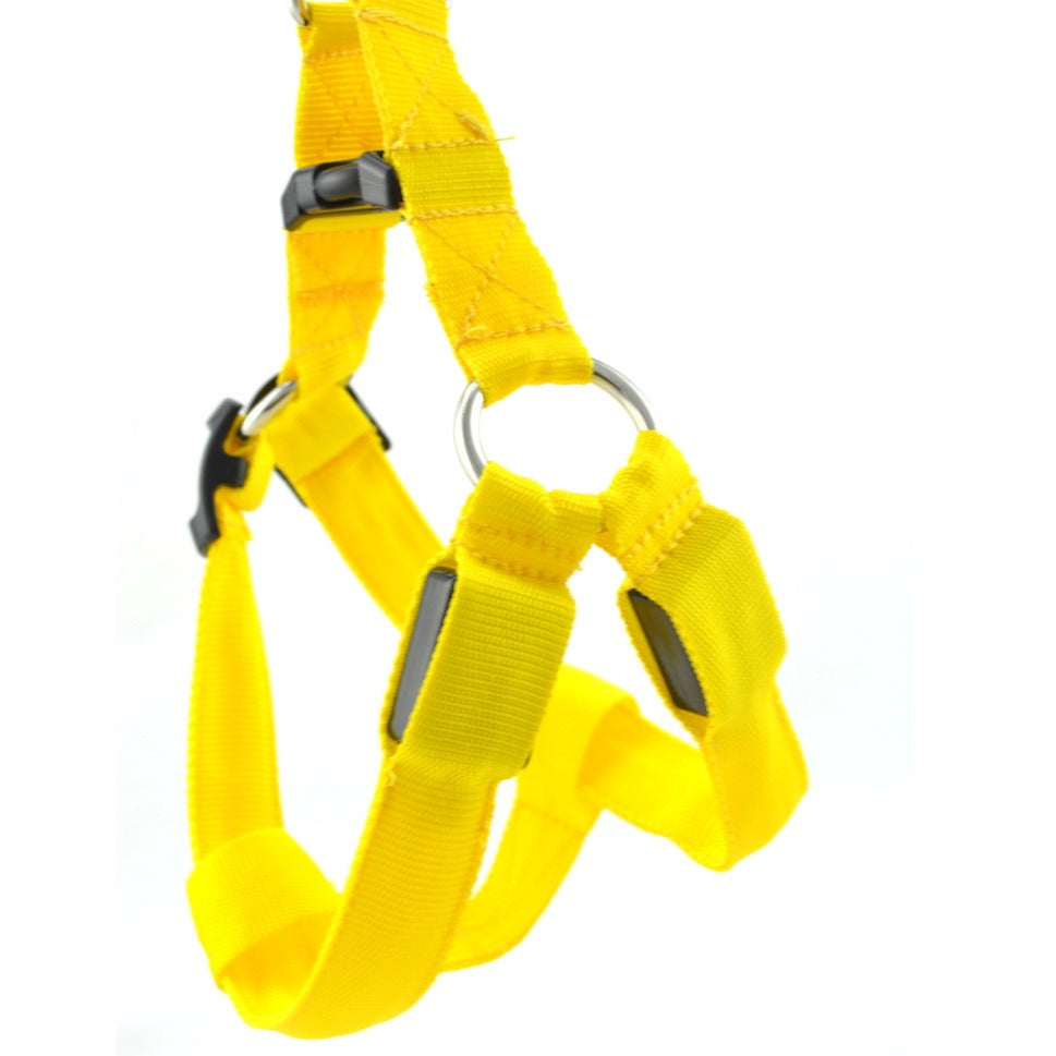 LED Luminous Dog Chest Harness – 7-Color Flashing Safety Strap for Dogs & Cats