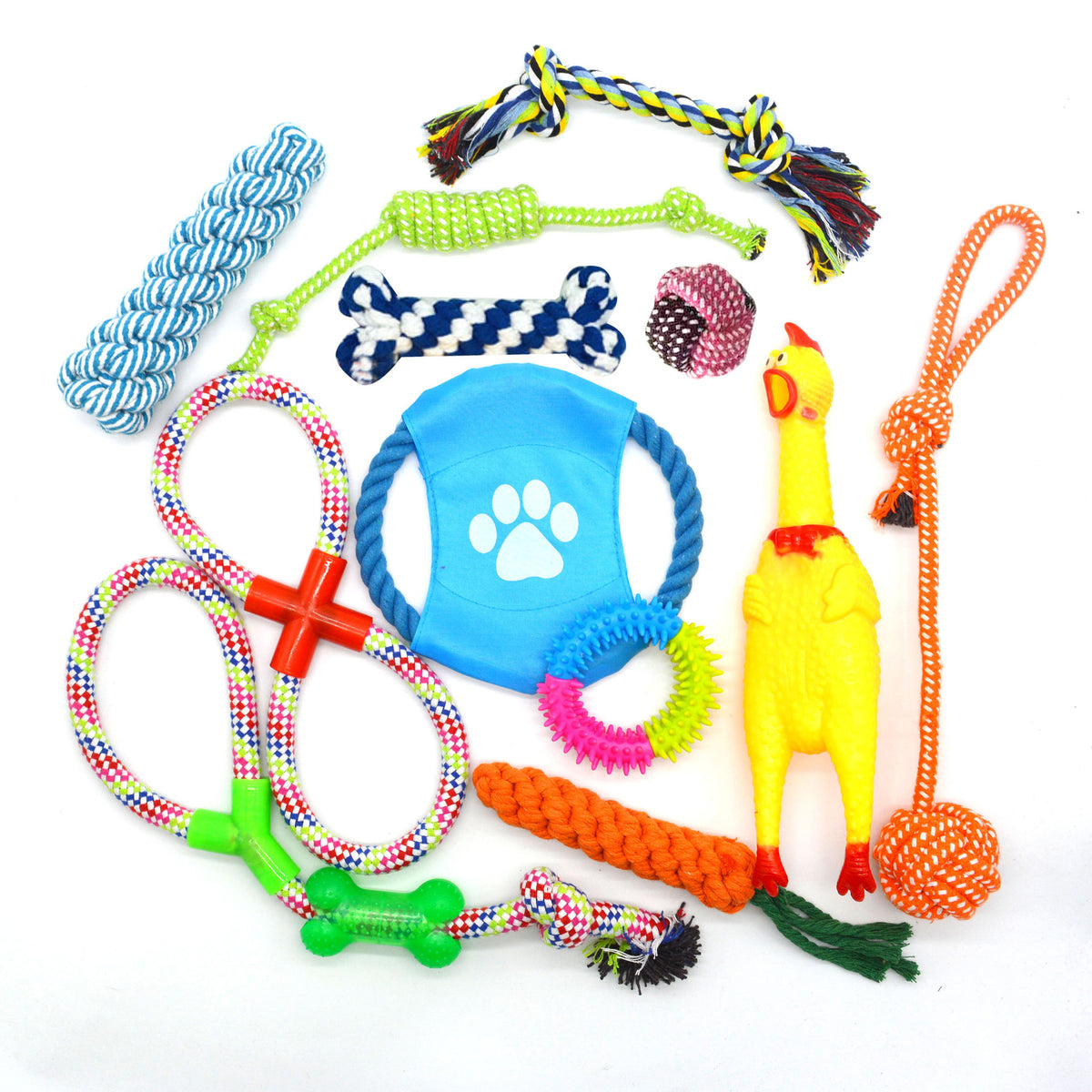Cotton Rope Dog Toy Set – Bite & Teeth Grinding Chew Toys for Dogs