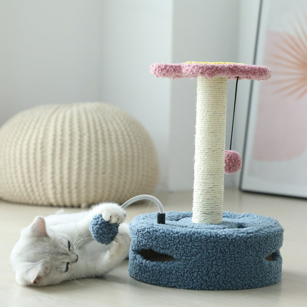 Multifunctional Cat Scratching Column – Cat Tree, Scratcher & Kitten Toy in One