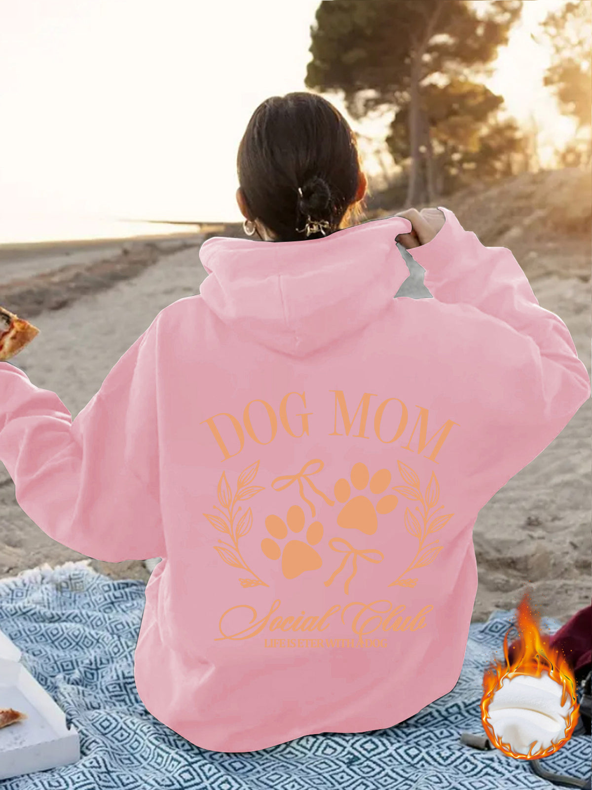 Dog Mom Printed Hoodie – Loose Fit Women's Pullover | 8 Colors, S–2XL