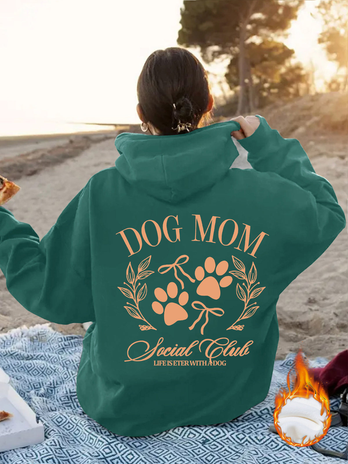 Dog Mom Printed Hoodie – Loose Fit Women's Pullover | 8 Colors, S–2XL