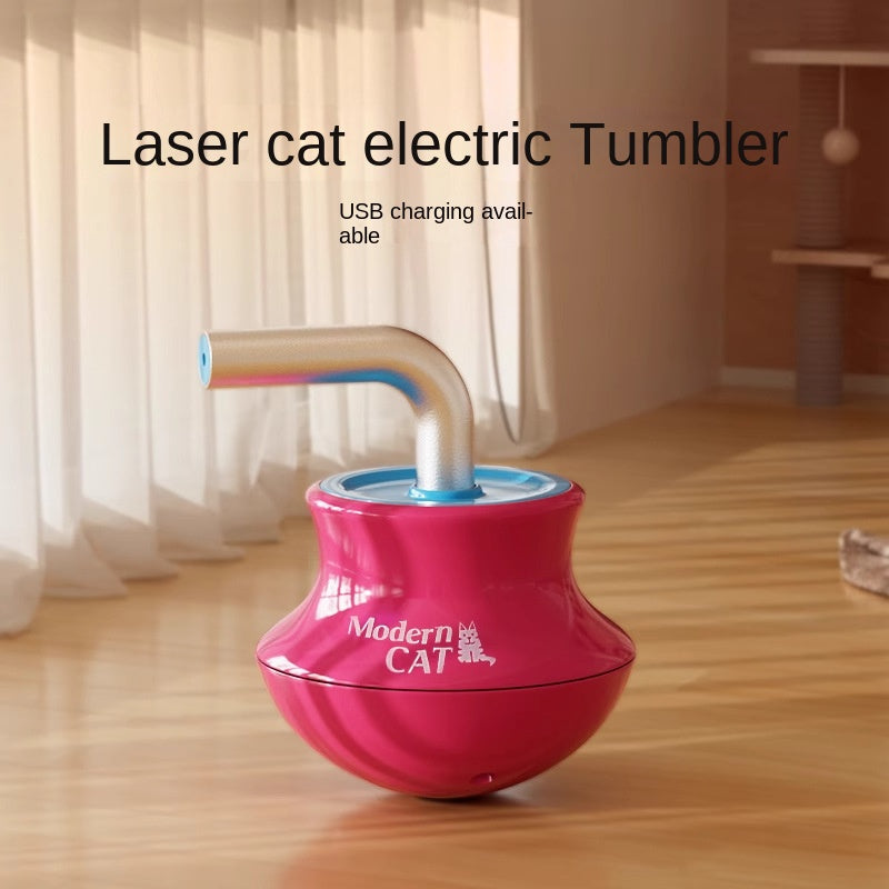 Electric Cat Teasing Tumbler – Auto-Rocking Gyroscope Wand Toy for Cats