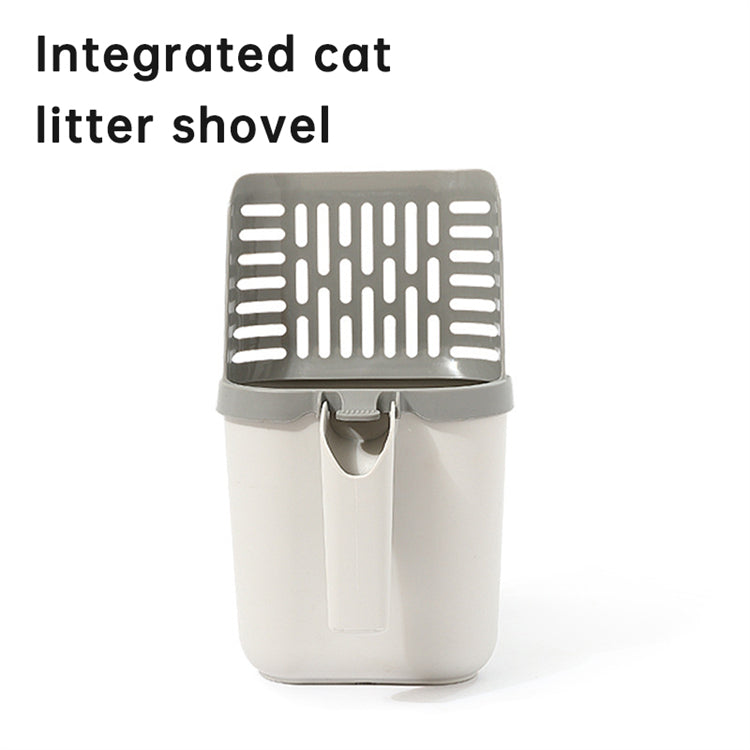 Integrated Cat Litter Shovel with Stand – Self-Standing PP Scoop for Easy Litter Box Cleaning