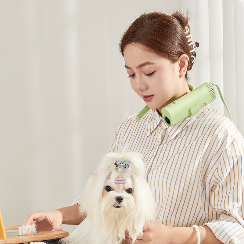High-Speed Quiet Pet Hair Dryer – 1400W Fast Drying Dog Grooming Dryer with Neck Stand | 220V