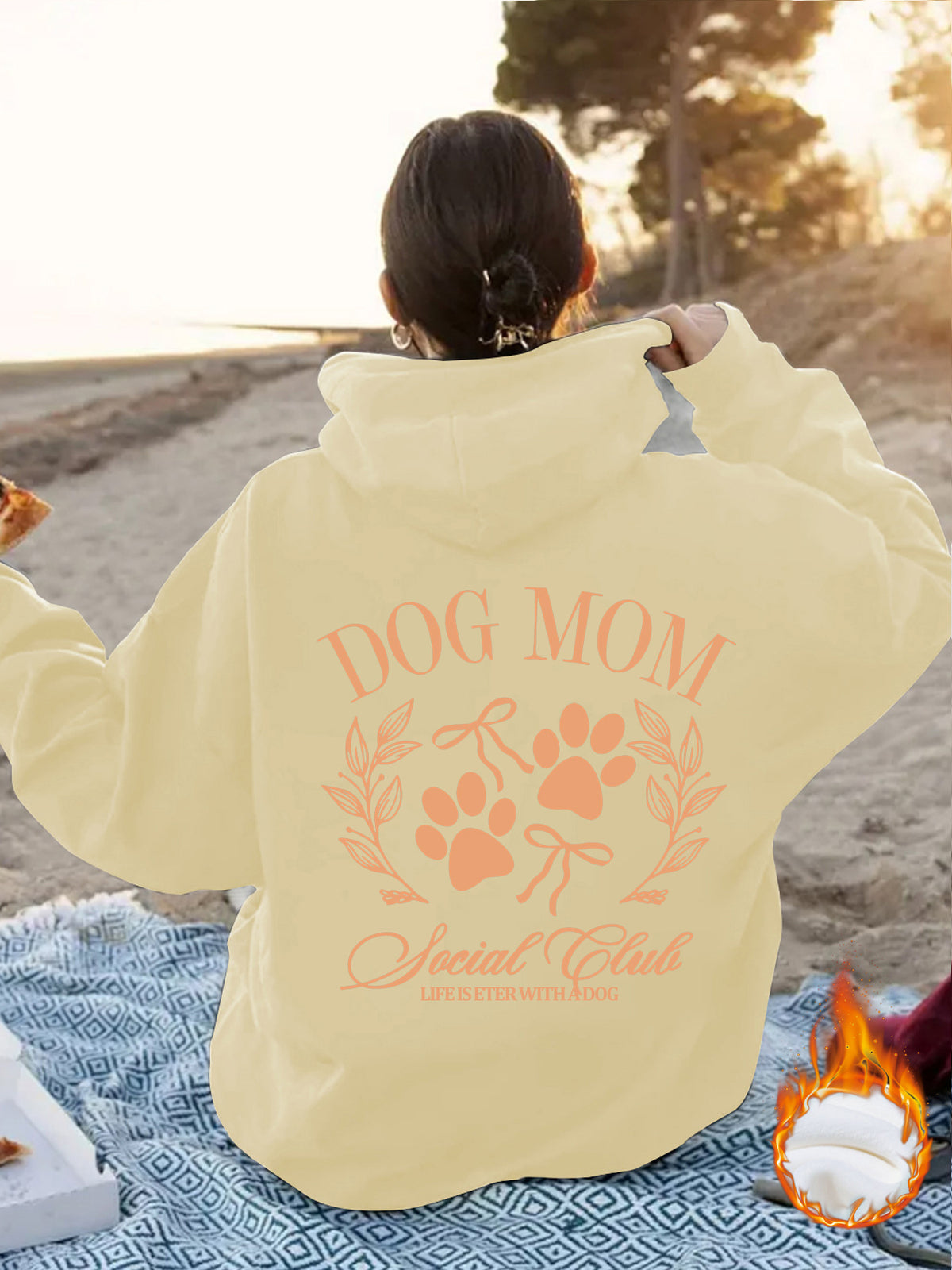 Dog Mom Printed Hoodie – Loose Fit Women's Pullover | 8 Colors, S–2XL