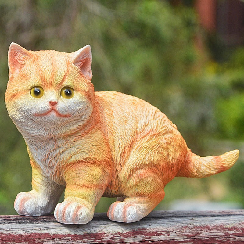 Outdoor Resin Cat Ornament – Decorative Garden Cat Statue for Home & Yard