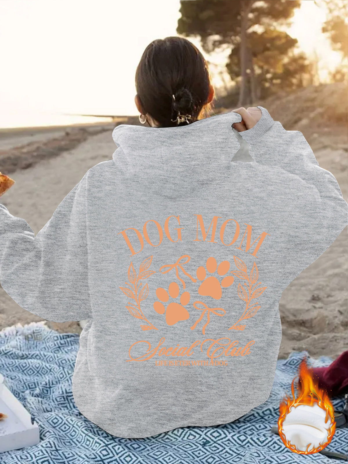 Dog Mom Printed Hoodie – Loose Fit Women's Pullover | 8 Colors, S–2XL