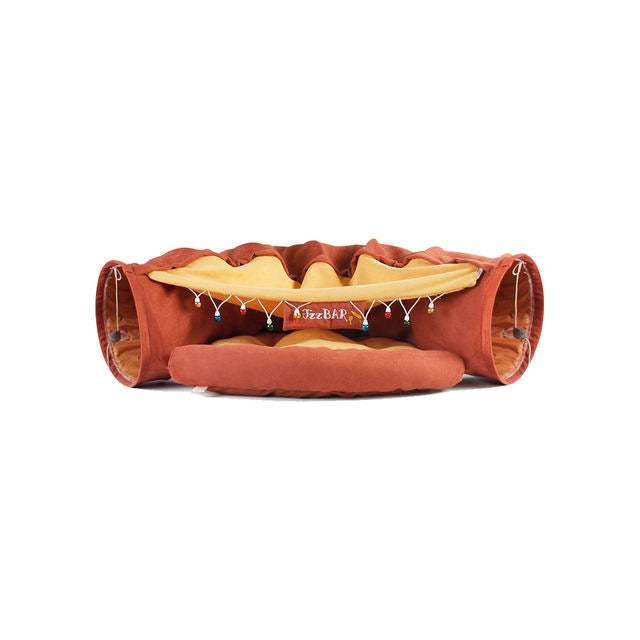 Foldable Cat Tunnel & Bed – Detachable Cat Play Tube, Villa & Hideaway