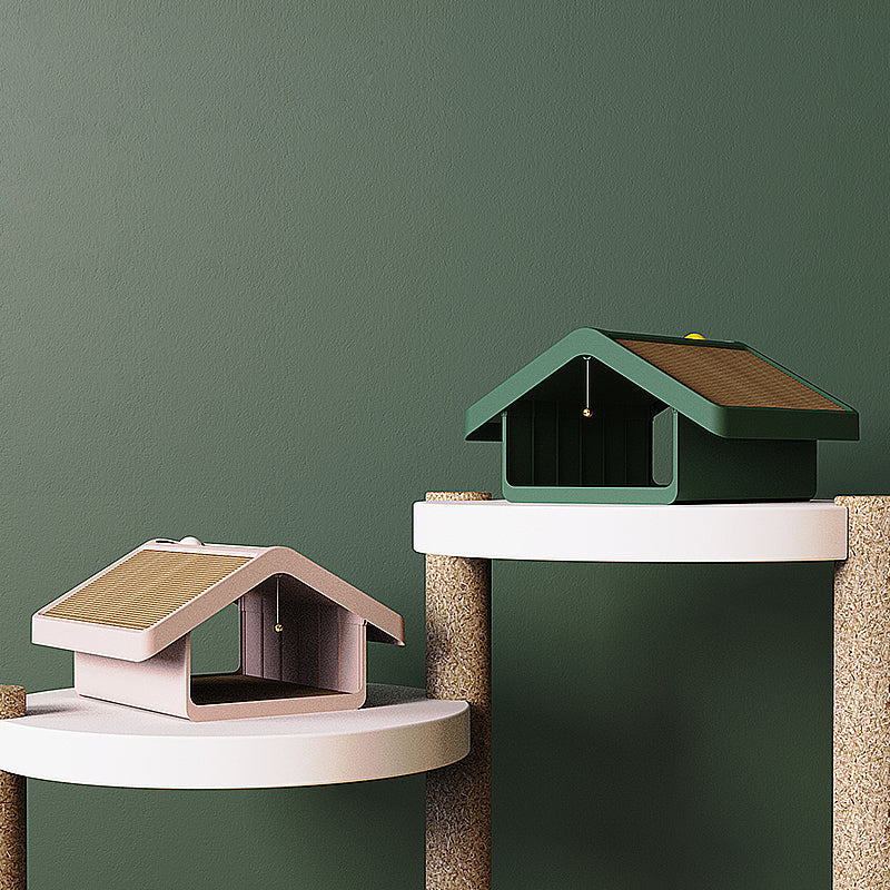 Cat Cottage Corrugated Scratching Board – Vertical Cat Claw Board & Hideaway