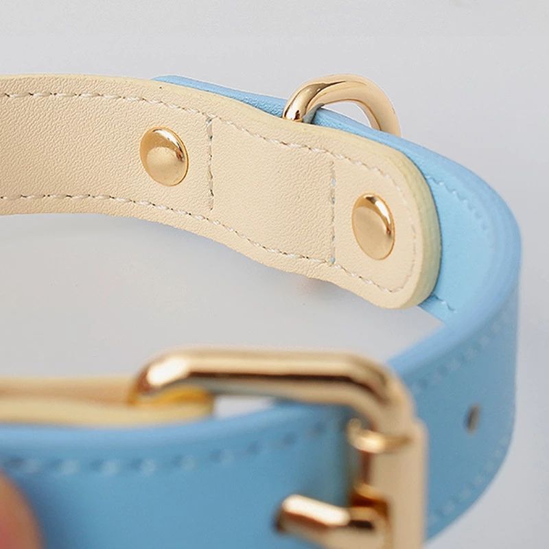 Genuine Leather Dog & Cat Collar – Premium Pet Collar in S, M, L