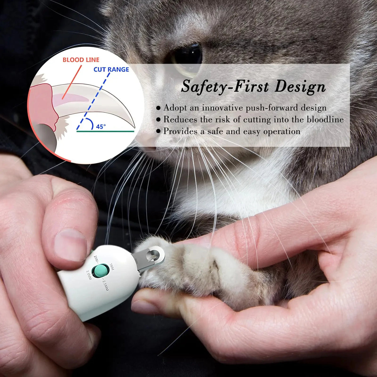 Adjustable Cat Nail Clipper – Anti-Splash Professional Grooming Tool with Nail File