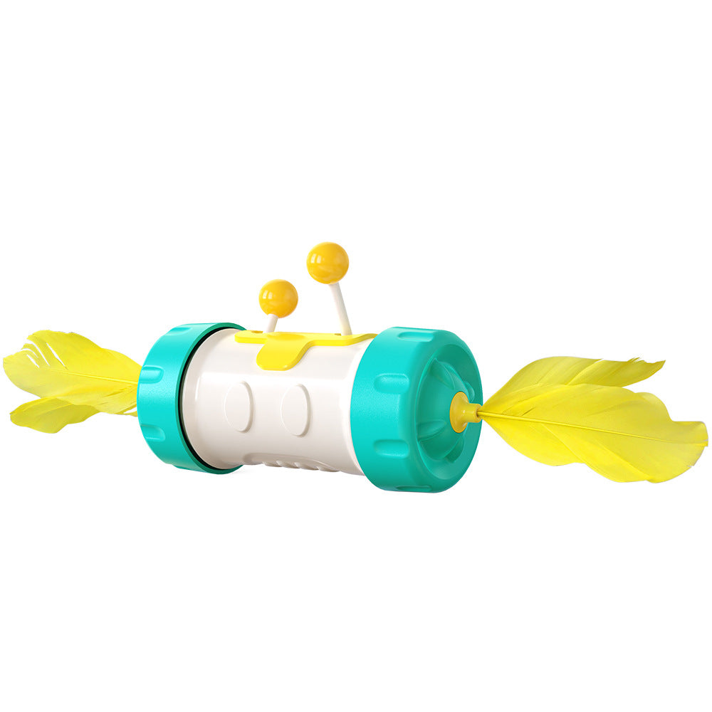 Cat Feather Tumbler Stick Toy – Interactive Wand & Ball Toy for Cats