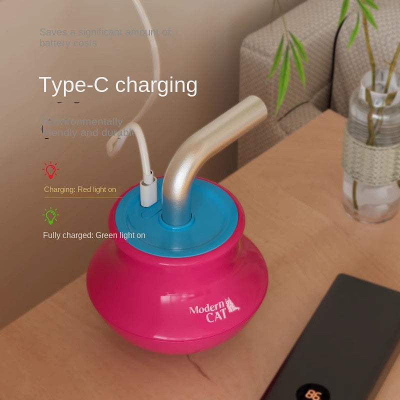 Electric Cat Teasing Tumbler – Auto-Rocking Gyroscope Wand Toy for Cats