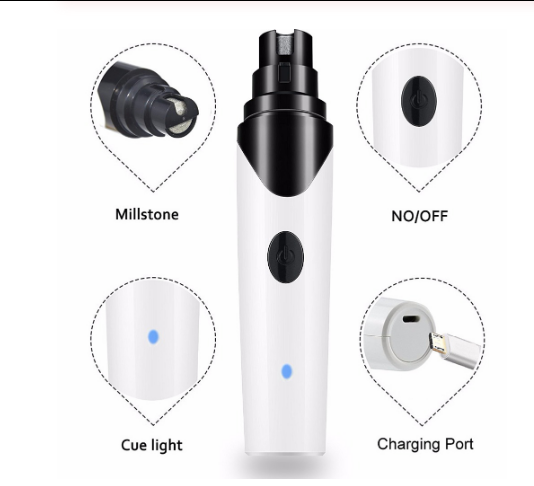 USB Electric Pet Nail Grinder – Quiet Rechargeable Nail Trimmer for Dogs, Cats & Small Pets
