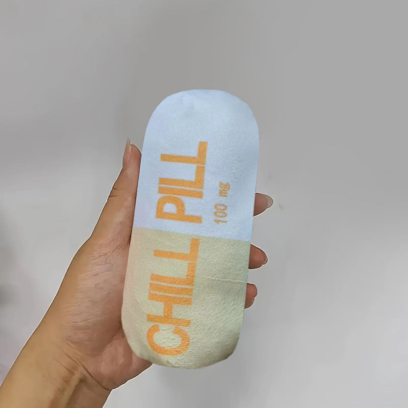 Plush Sound Capsule Pet Toy – Soft Squeaky Toy for Cats & Dogs | 4 Colors