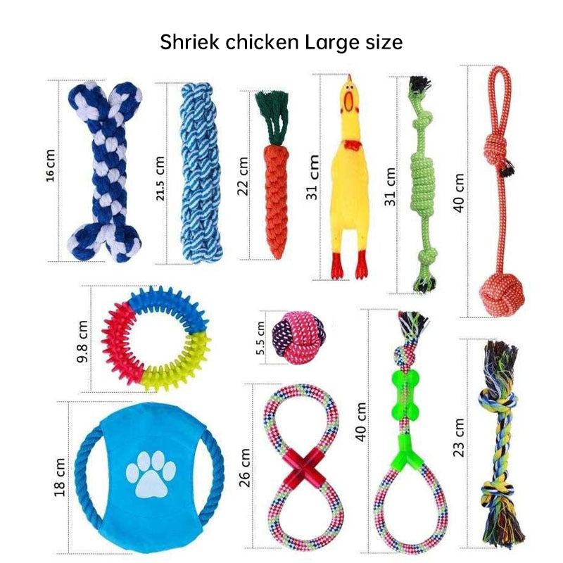 Cotton Rope Dog Toy Set – Bite & Teeth Grinding Chew Toys for Dogs