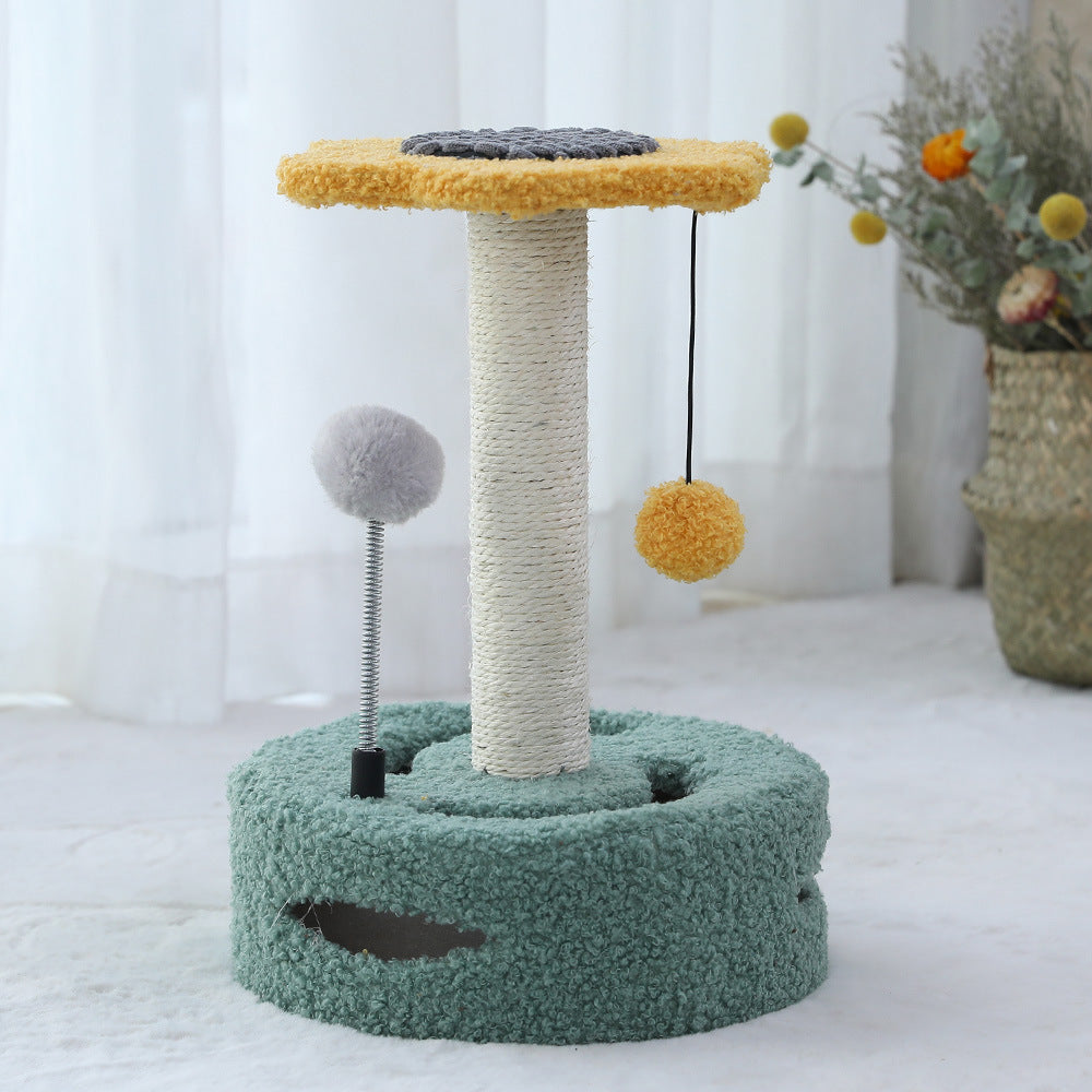Multifunctional Cat Scratching Column – Cat Tree, Scratcher & Kitten Toy in One