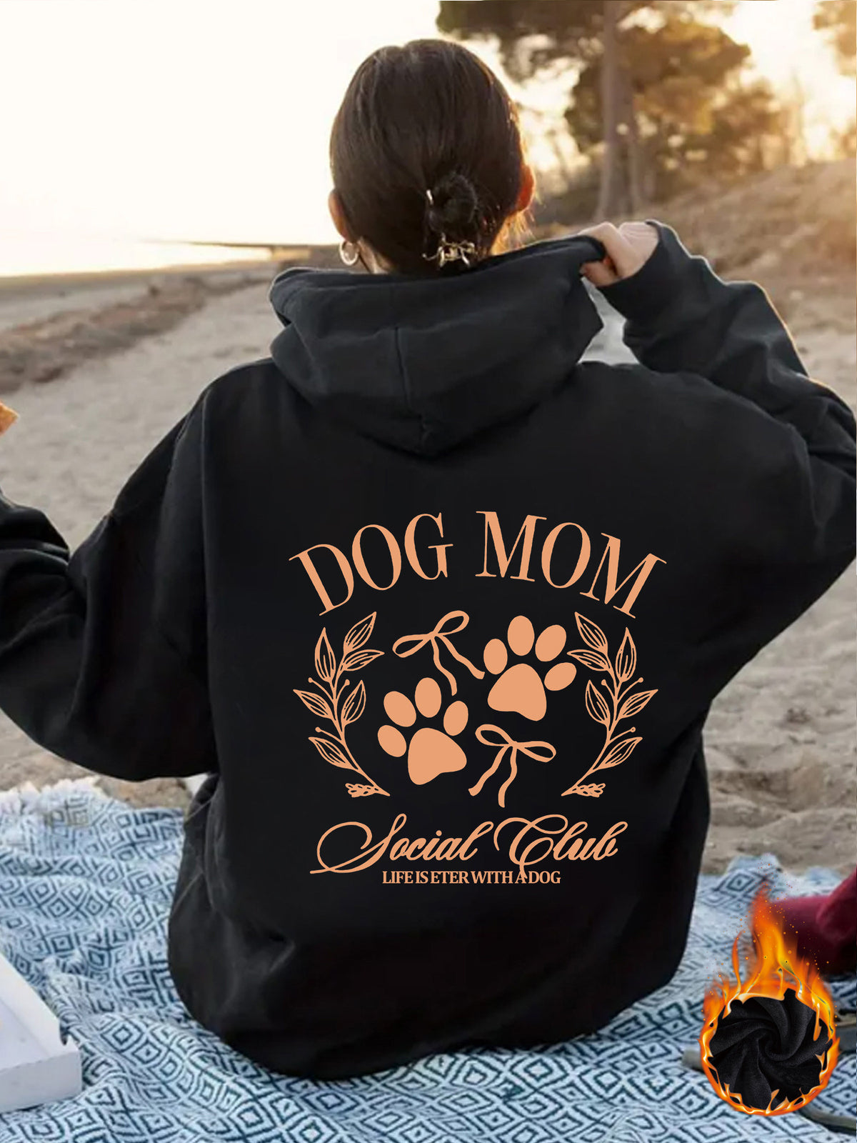 Dog Mom Printed Hoodie – Loose Fit Women's Pullover | 8 Colors, S–2XL
