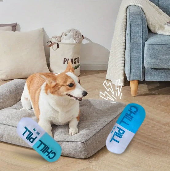 Plush Sound Capsule Pet Toy – Soft Squeaky Toy for Cats & Dogs | 4 Colors
