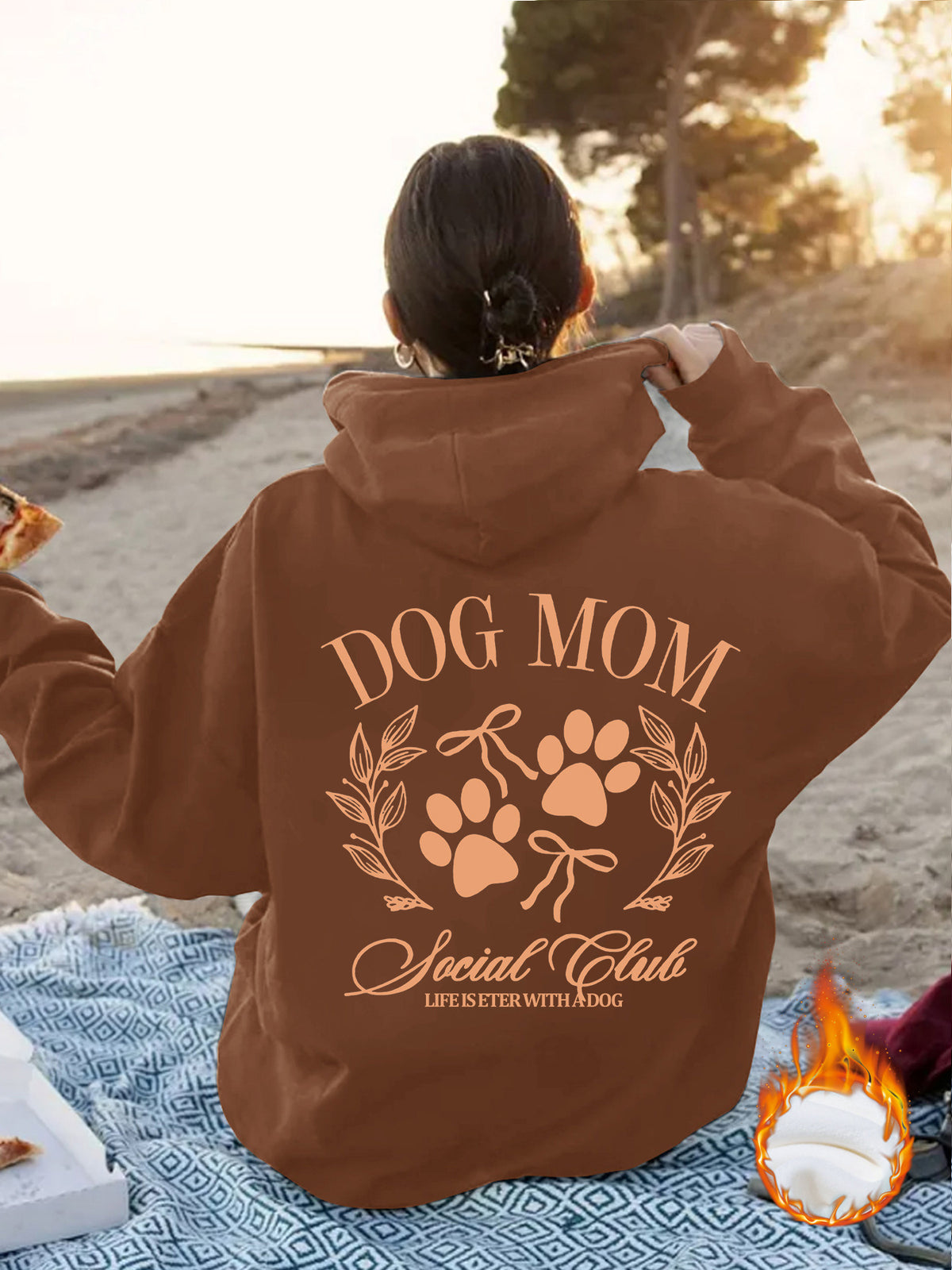 Dog Mom Printed Hoodie – Loose Fit Women's Pullover | 8 Colors, S–2XL