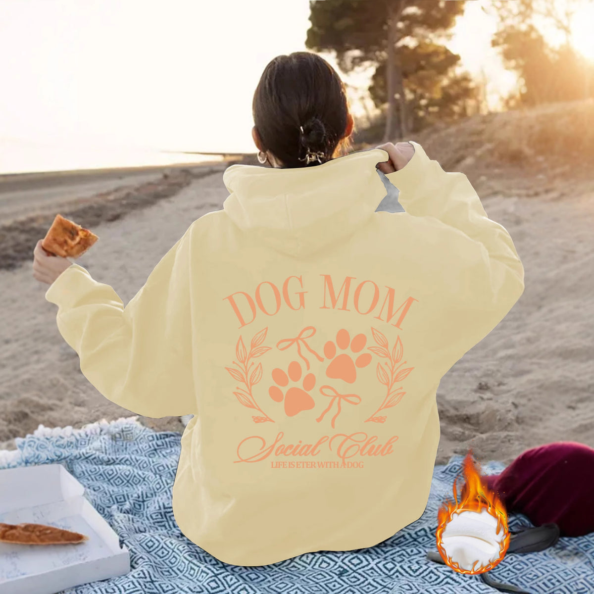 Dog Mom Printed Hoodie – Loose Fit Women's Pullover | 8 Colors, S–2XL