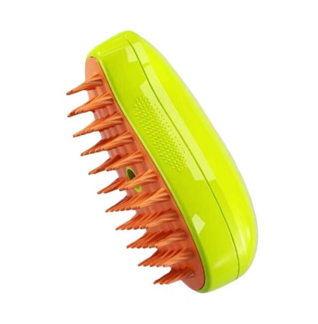 Banana-Shaped Steamy Pet Grooming Brush – Steam Hair Removal & Massage Brush for Cats & Dogs