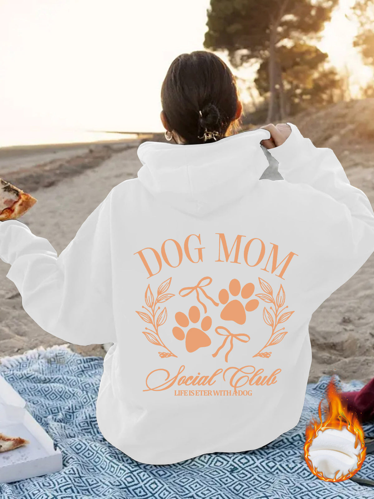 Dog Mom Printed Hoodie – Loose Fit Women's Pullover | 8 Colors, S–2XL