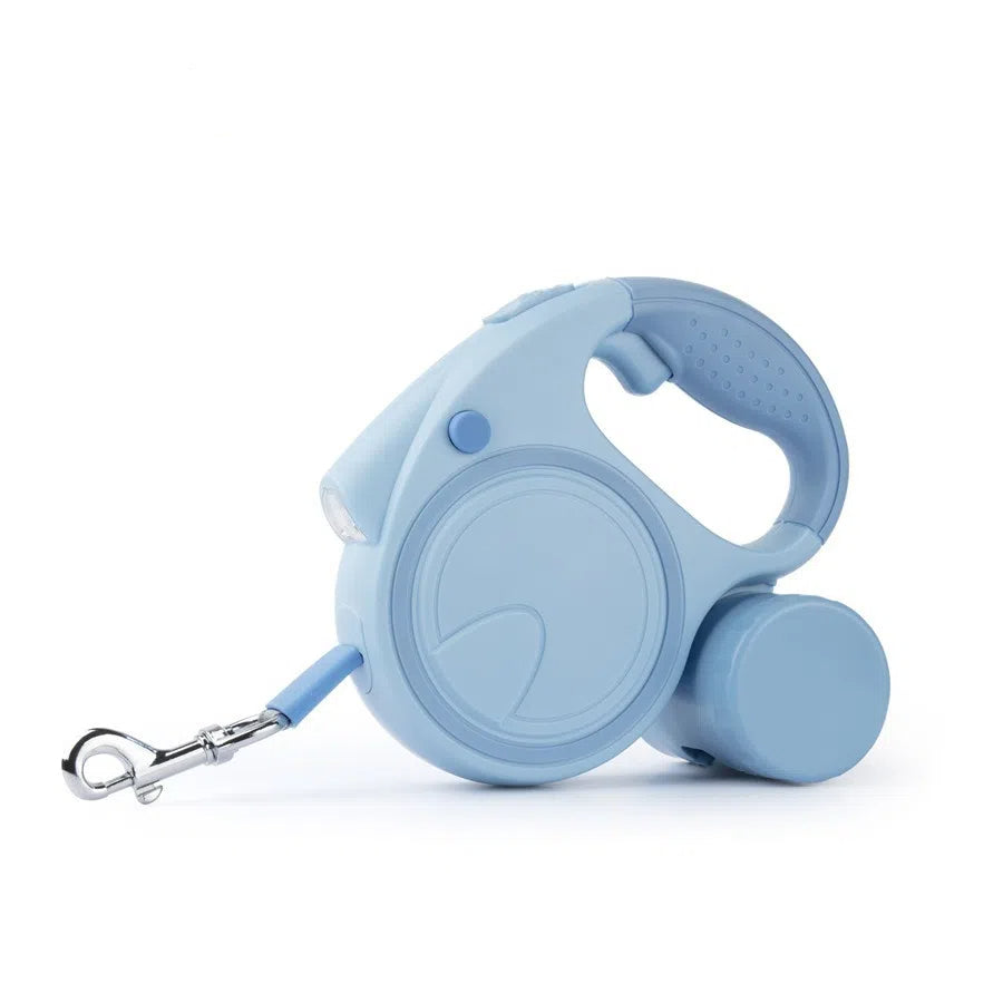 Retractable Dog Walking Leash with Flashlight – Auto-Lock Leash for Small & Medium Dogs