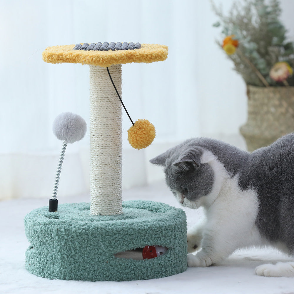 Multifunctional Cat Scratching Column – Cat Tree, Scratcher & Kitten Toy in One