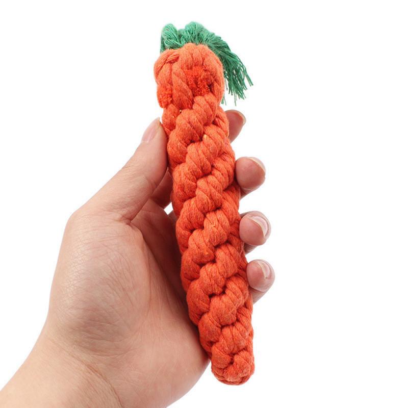 Carrot Cotton Rope Dog Chew Toy – Woven Puppy Toy, Pack of 3