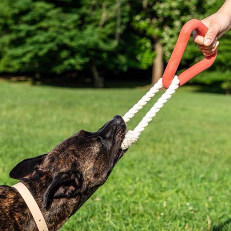 TPR Triangle Tug & Chew Dog Toy – Interactive Training Toy for Dogs