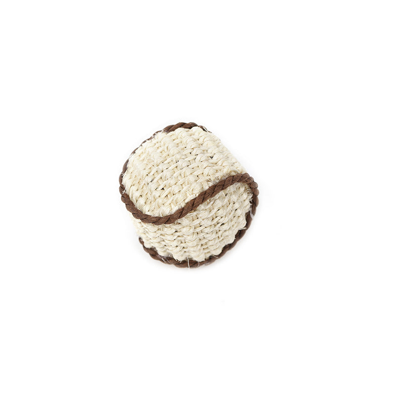 Natural Sisal Cat Ball Toy – Rattle Knitting Ball for Cats | 4.5cm, 3 Colors