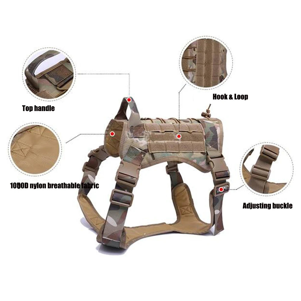 Tactical Dog Vest – Breathable Military Harness for Dogs | M, L, XL